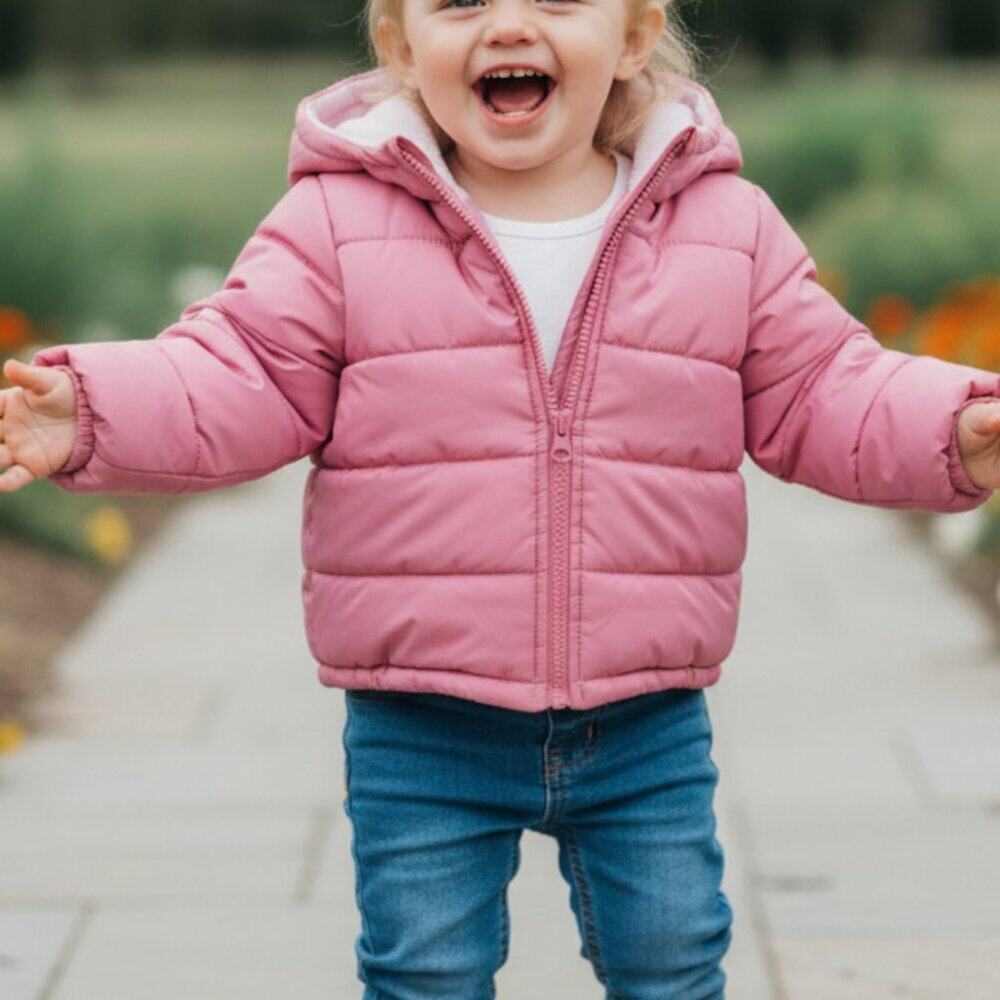 Girls CARTER'S Pink Puffer, Winter Jacket Size 12M